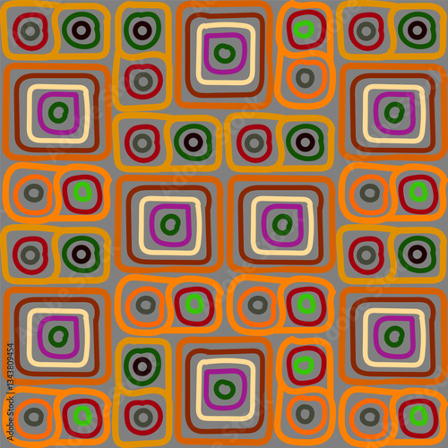 Retro Squared Circles: Mid-Century Modern Geometric Pattern Collection