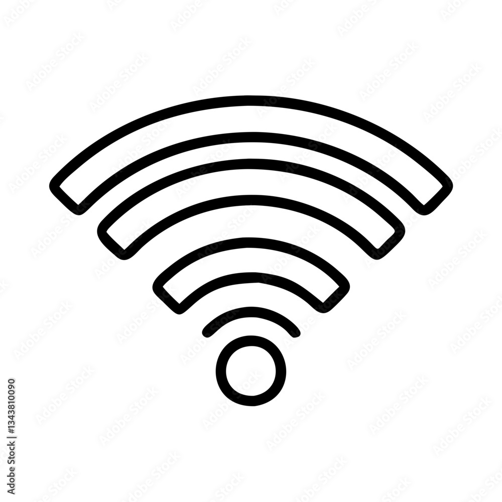Wi-Fi signal, thin line vector icon with transparent background. internet, network connection sign Wi-Fi signal, thin line vector icon with transparent background. internet, network connection sign