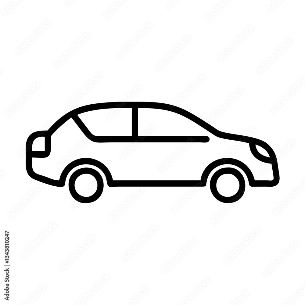 Sedan car, thin line vector icon with transparent background. Taxi, transport, auto parking Sedan car, thin line vector icon with transparent background. Taxi, transport, auto parking