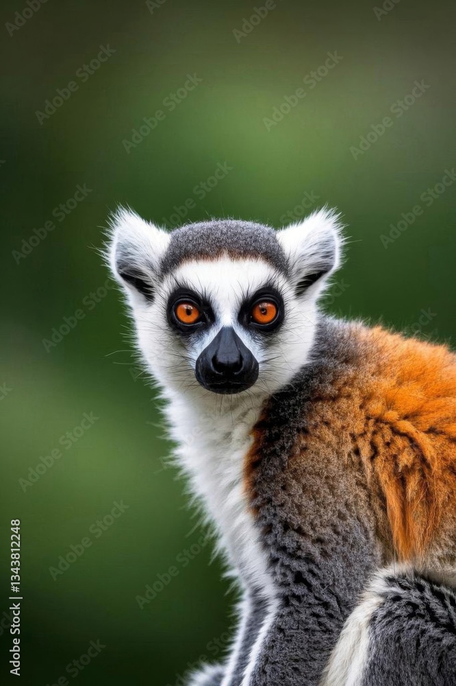 Obraz premium there is a close up of a lemur with orange eyes