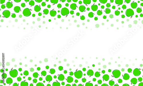 Falling Green Apples Border Frame Background