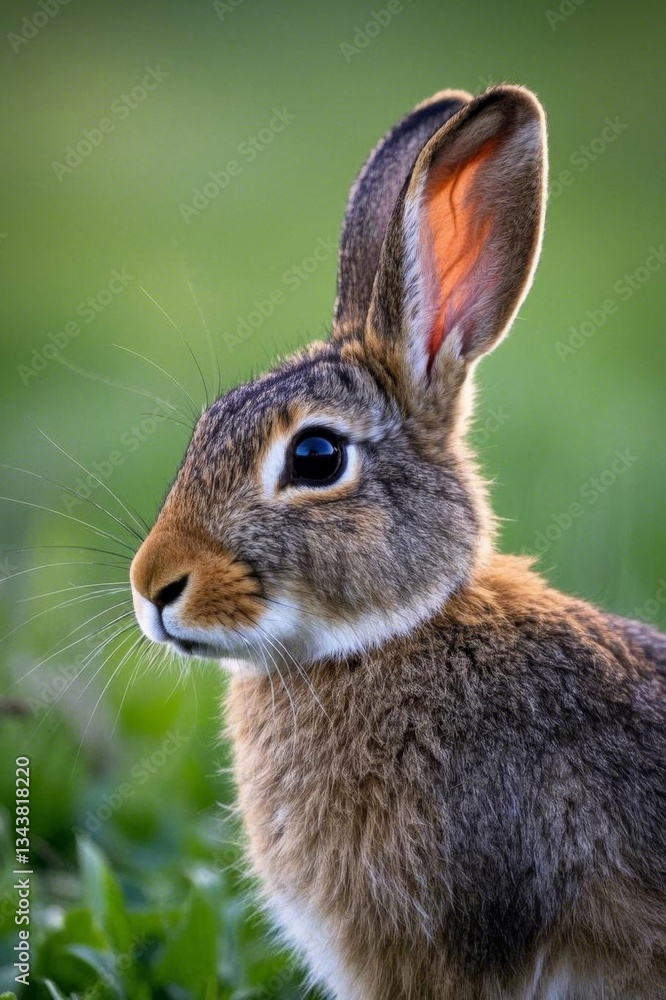 Fototapeta premium there is a rabbit that is sitting in the grass