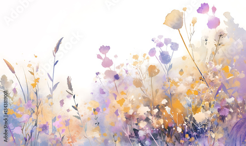 Creative 2D Doodle Floral Illustrations on White Background