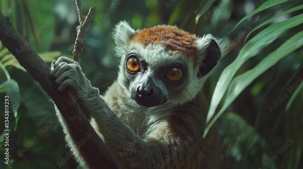 Fototapeta premium Lemur on Tree Branch