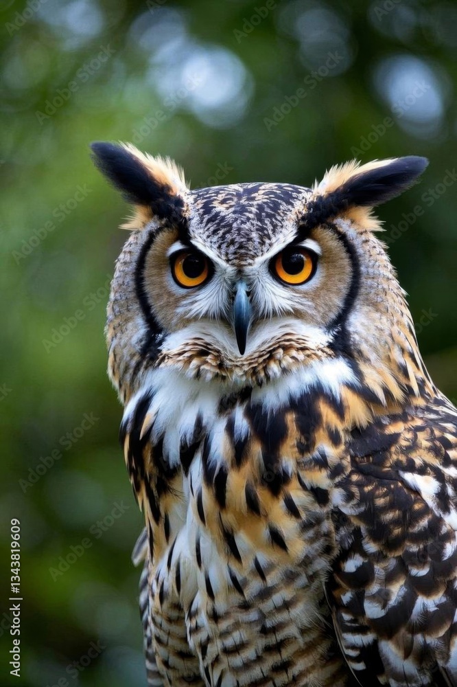 there is a close up of a owl with a very big yellow eye