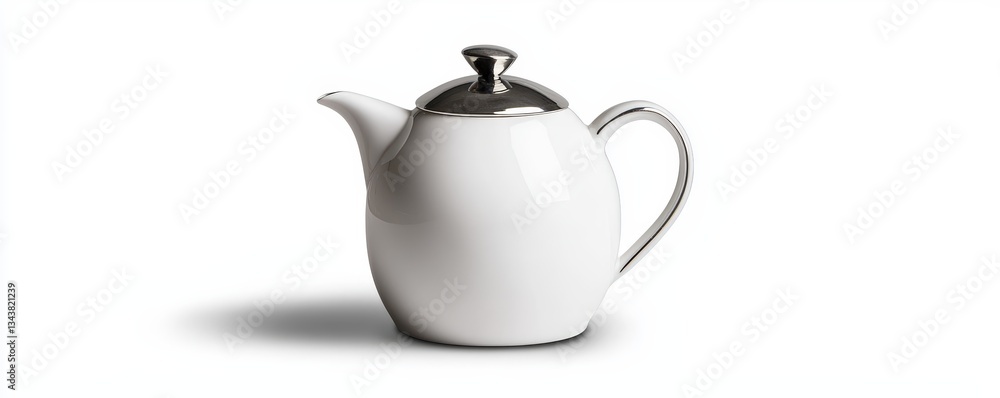 Elegant white teapot with a sleek design, perfect for tea lovers and stylish dining table settings. Elegant white teapot with a sleek design, perfect for tea lovers and stylish dining table settings.