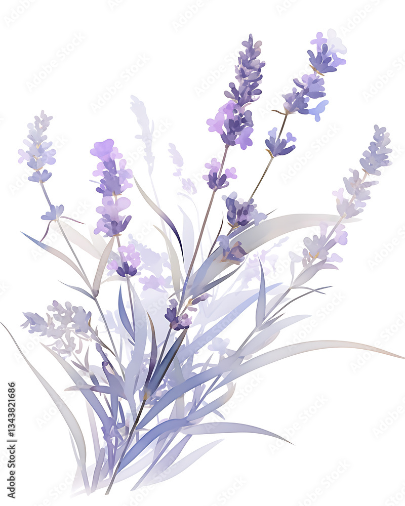 Naklejka premium Creative 2D Doodle Floral Illustrations on White Background