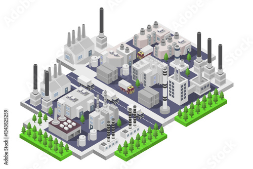 Industry Plants Factory isometric