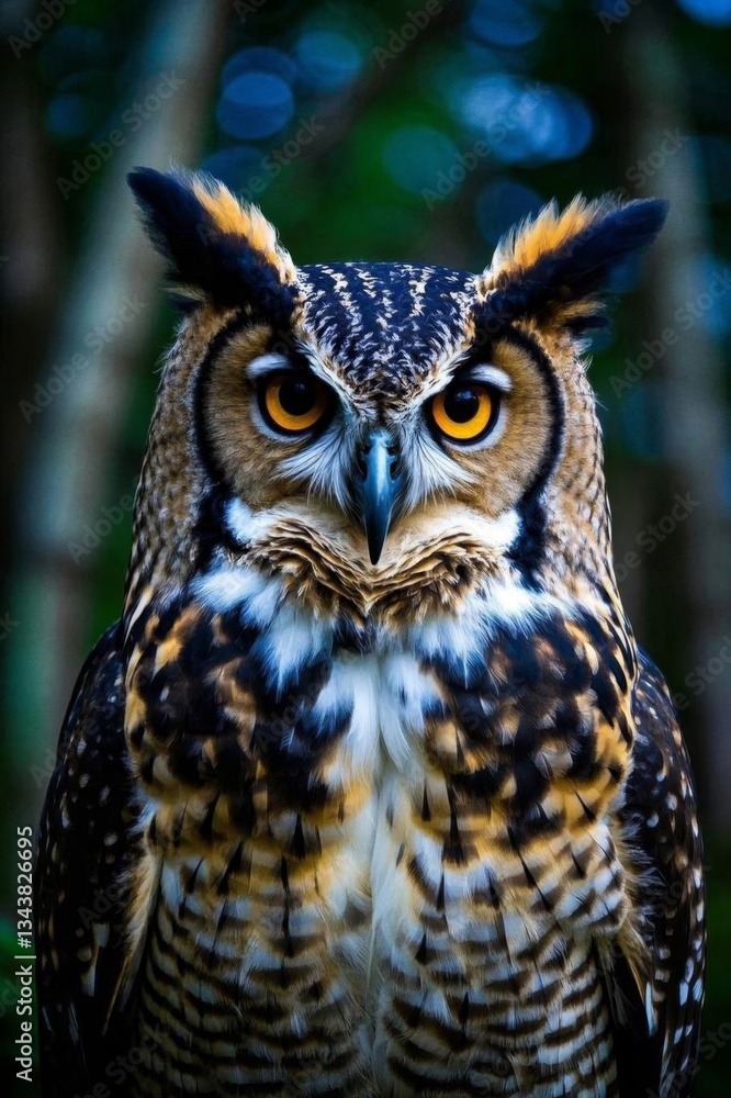 arafed owl with yellow eyes and black and white feathers arafed owl with yellow eyes and black and white feathers