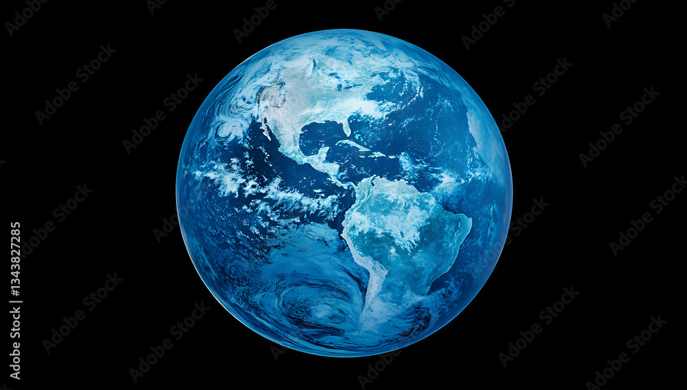 Fototapeta premium Stunning Blue Earth Globe A High-Resolution Space View of the Americas