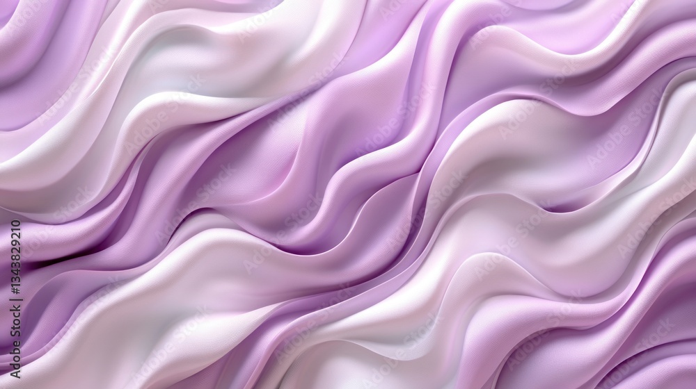 Obraz premium Abstract Lavender and White Swirls: A 3D Render of Elegant, Flowing Curves