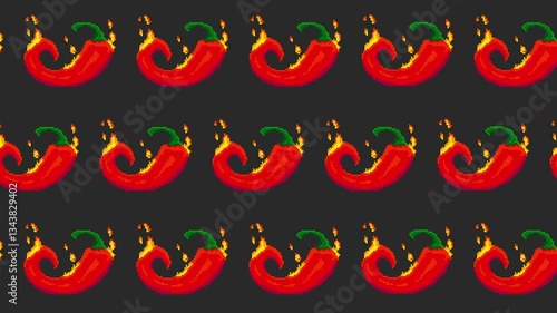 Video transition animation with hot red pepper