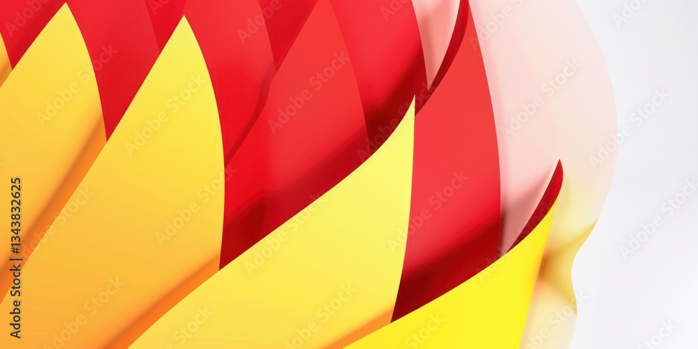 Abstract red Petals yellow orange paper ripple layer shapes white copy space backgrounds dynamic fluid gradient. Abstract red Petals yellow orange paper ripple layer shapes white copy space backgrounds dynamic fluid gradient.