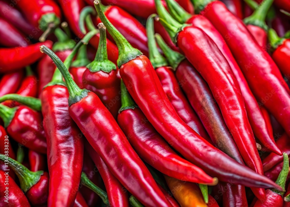 Close-up of Vibrant Red Chili Peppers with Copy Space - Spicy Food Photography Close-up of Vibrant Red Chili Peppers with Copy Space - Spicy Food Photography