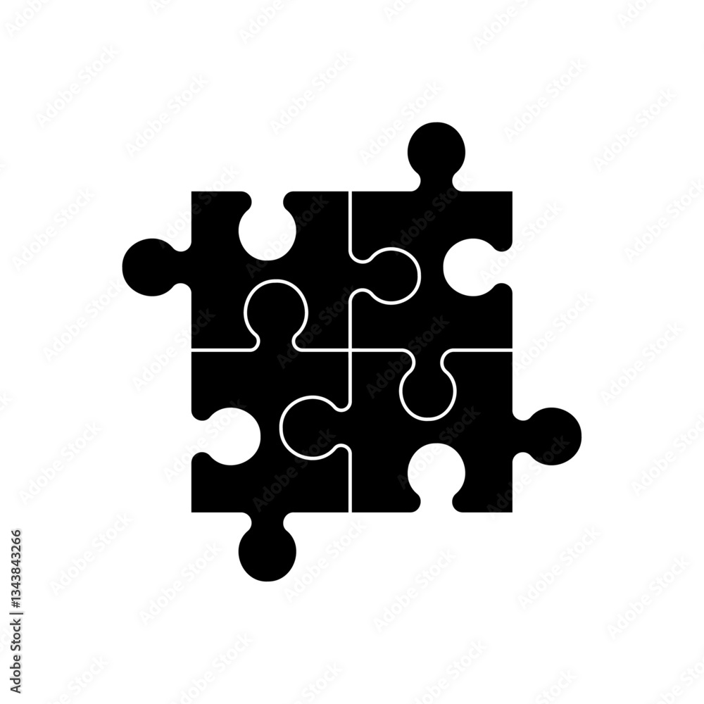 Four piece flat puzzle section Four piece flat puzzle section