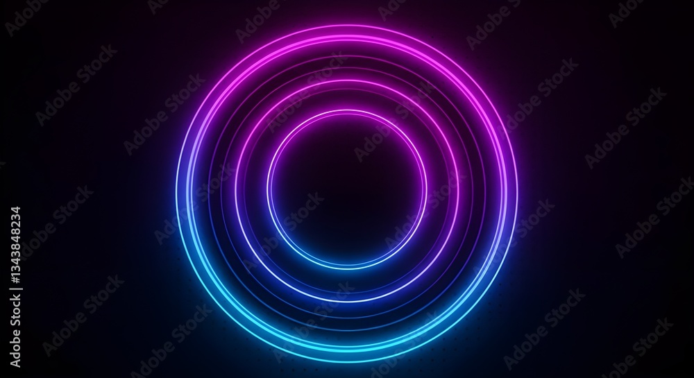Futuristic Neon Circle Background – Glowing Blue and Pink Light Rings on Dark Surface Futuristic Neon Circle Background – Glowing Blue and Pink Light Rings on Dark Surface