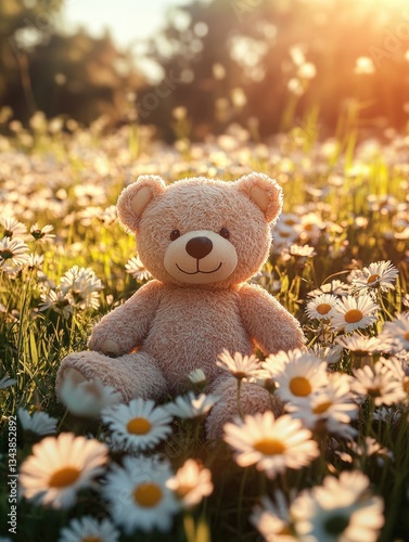 Bear in Daisy Field