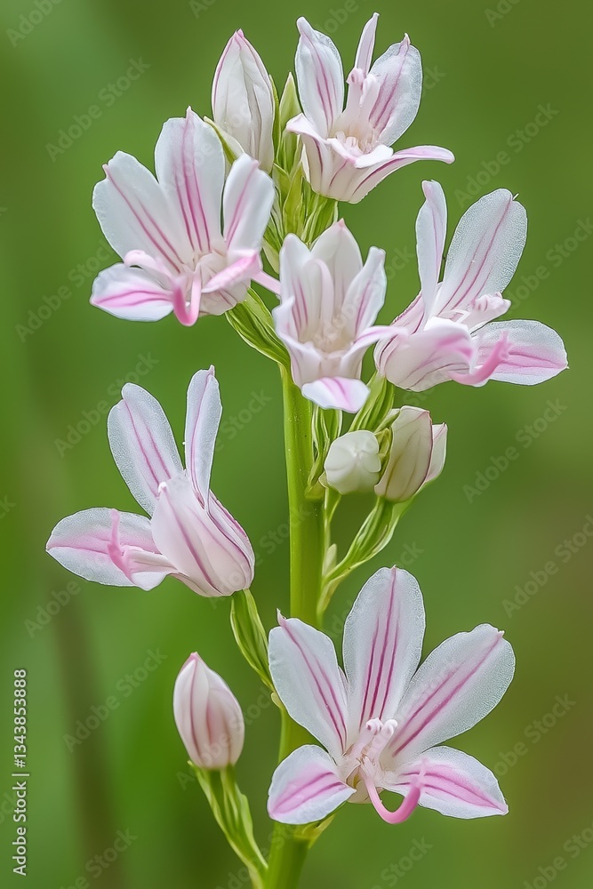 Foxglove beardtongue, or Penstemon digitalis, is captured in a close-up photograph of its flower Foxglove beardtongue, or Penstemon digitalis, is captured in a close-up photograph of its flower