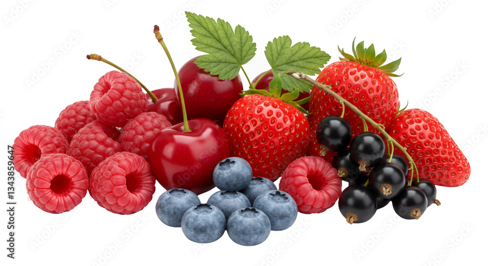 Vibrant Collection of Fresh Red and Blue Berries on Transparent Background Vibrant Collection of Fresh Red and Blue Berries on Transparent Background