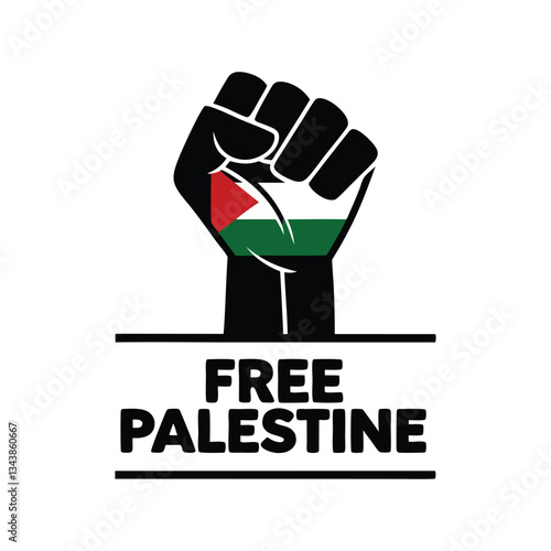 Illustration of Fist Symbolizing Solidarity with Free Palestine Movement