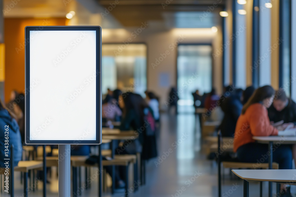 Blank Billboard, Modern Library Mockup Blank Billboard, Modern Library Mockup