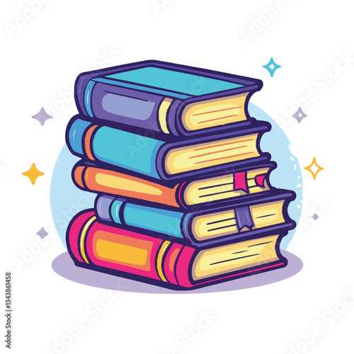 Vector icon of a stack of books simple design