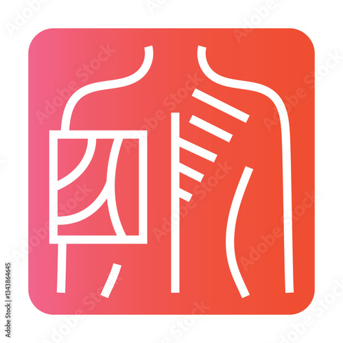 Polymyositis line black icon. Vector isolated button.