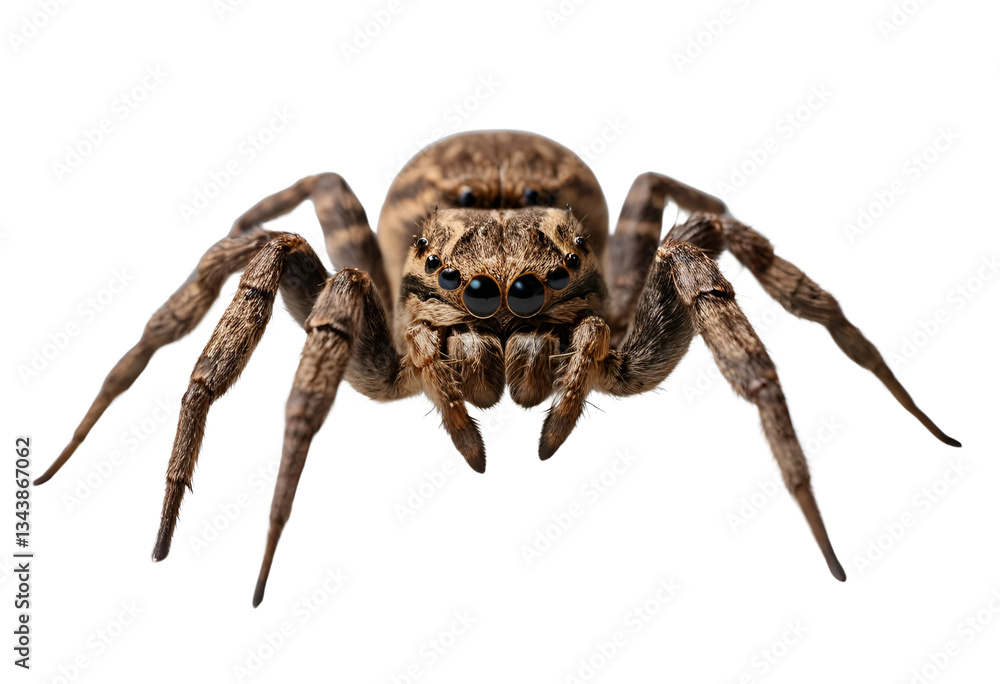 A tarantula with a hairy body and large, forward-facing eyes. The image captures the spider in a defensive pose, isolated on a transparent background (PNG). A tarantula with a hairy body and large, forward-facing eyes. The image captures the spider in a defensive pose, isolated on a transparent background (PNG).