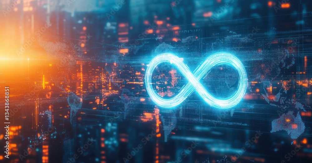 Infinity Connection Technology Global Data Storage Communication City Network Design Infinity Connection Technology Global Data Storage Communication City Network Design