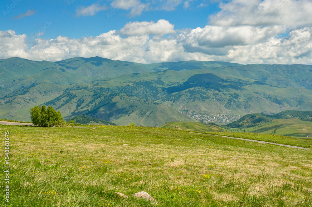 Fototapeta premium Pambak Mountain Range scenic view from Teghenis mountain (Tsaghkadzor, Armenia) 