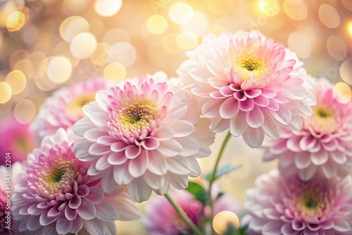Delicate Pink and White Flowers Bokeh Background - Soft Focus Floral Photography