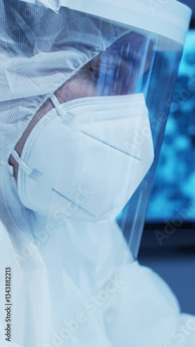 Scientific laboratory filled with various research equipment. Scientists are conducting experiments and research. Science and technology concept.