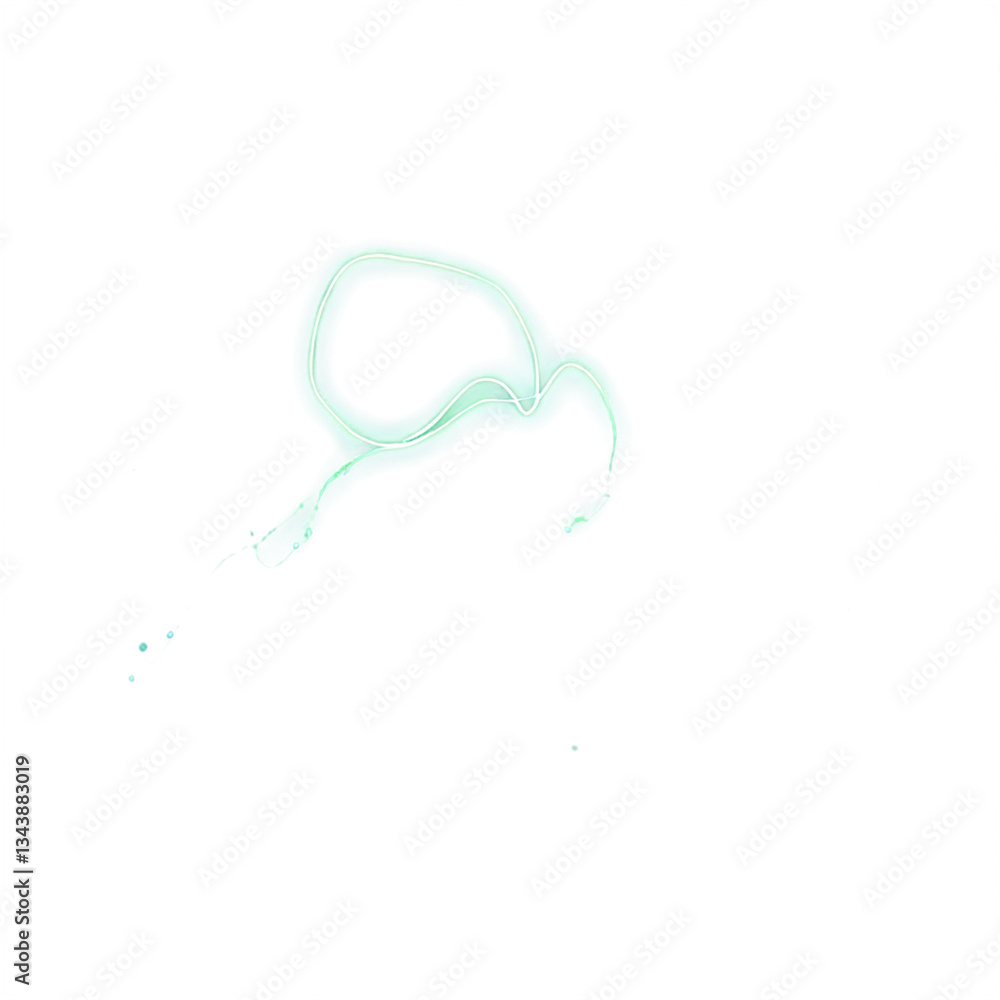 Obraz premium Abstract Neon Liquid Paint Splash - Futuristic Glow PNG
