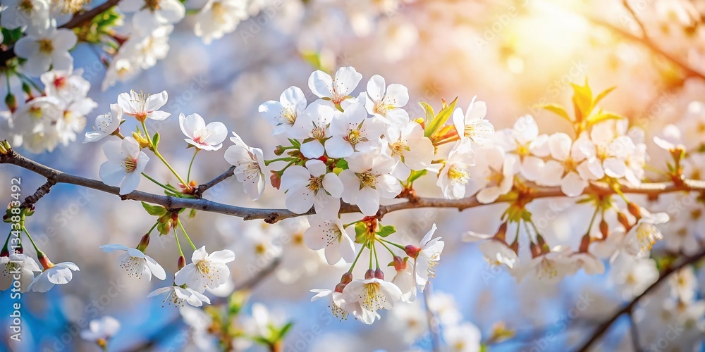 Delicate White Cherry Blossoms in Springtime Documentary Photography Delicate White Cherry Blossoms in Springtime Documentary Photography