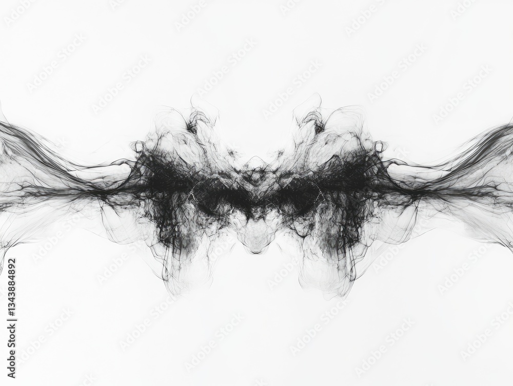 Fototapeta premium Ink Flow Abstract Art for White Background.