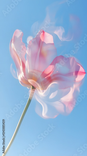 abstract blur pink tulip flowers background slow shutter
