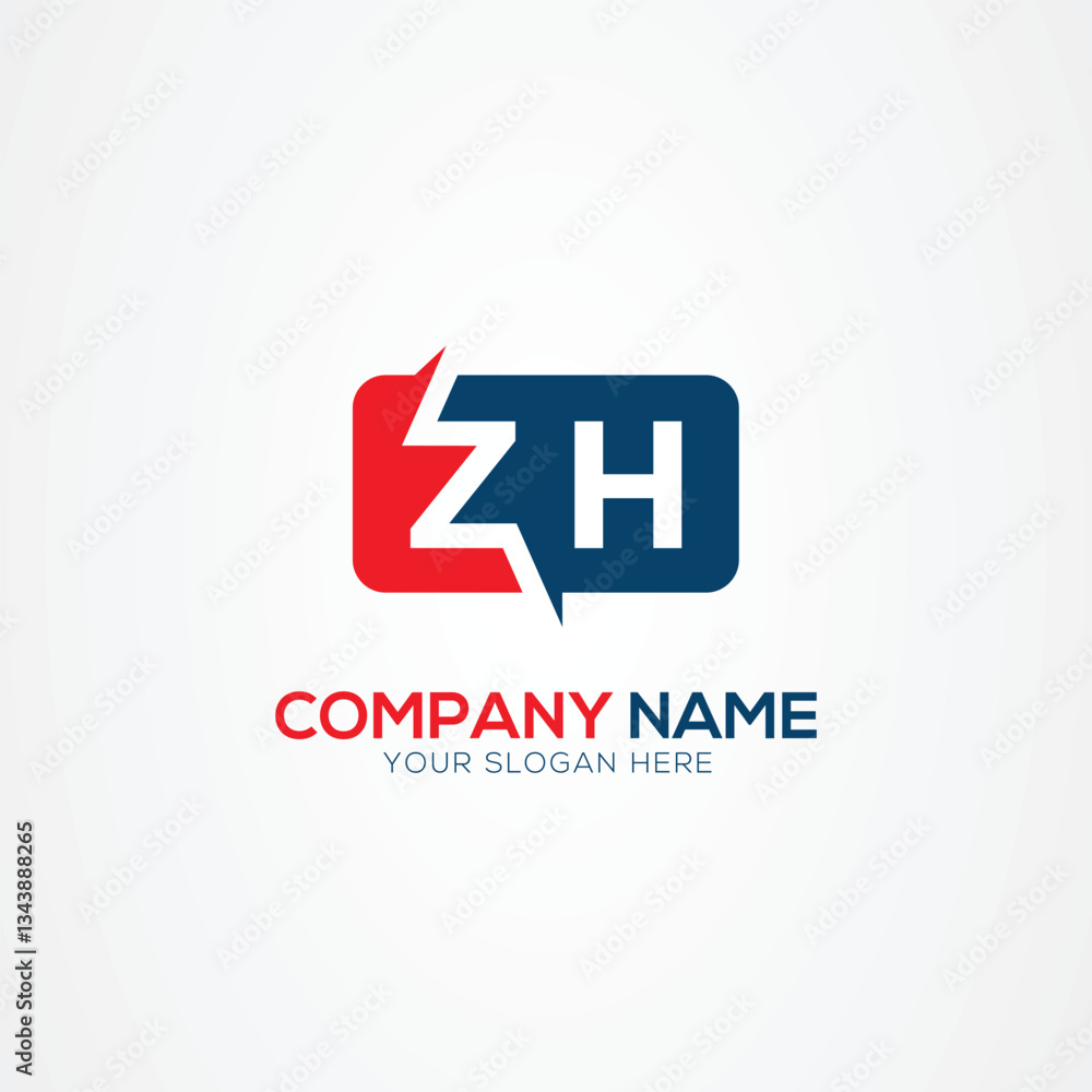 Fototapeta premium ZH or HZ Creative Modern Letters Logo Design Element