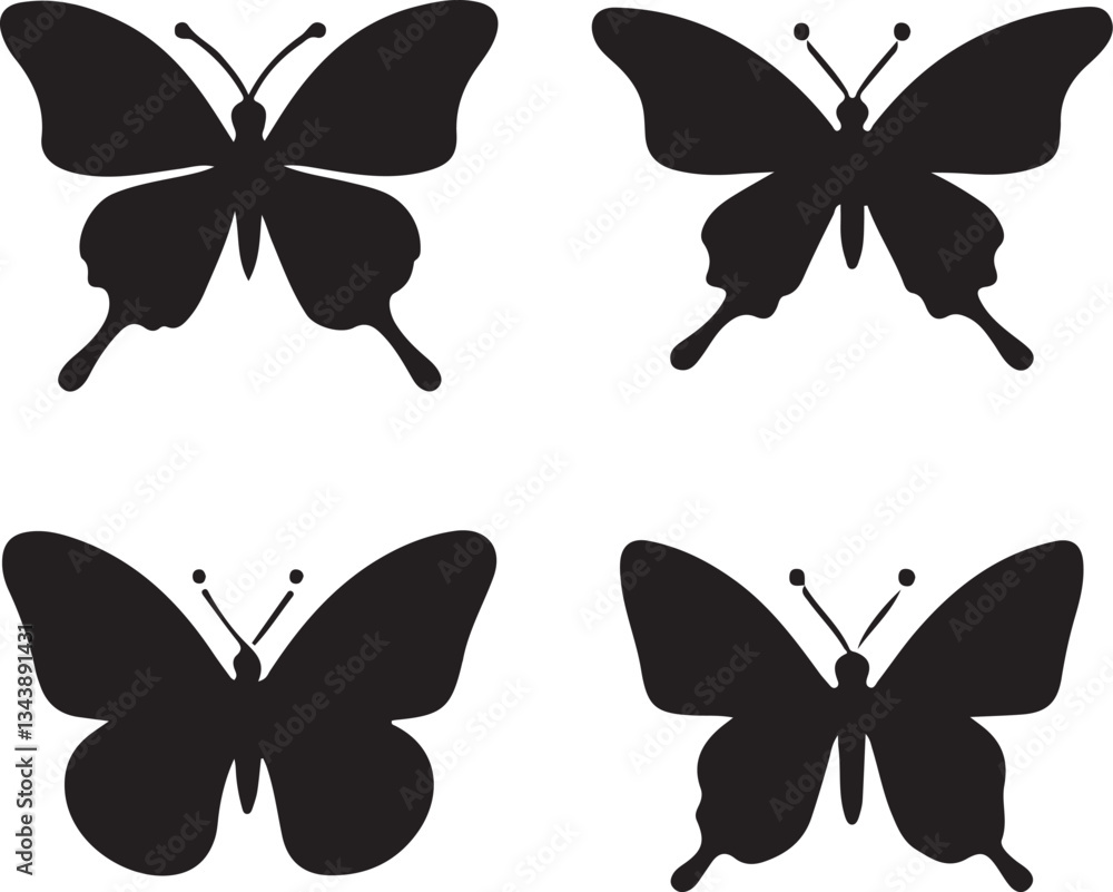 Butterfly silhouette vector set Butterfly silhouette vector set