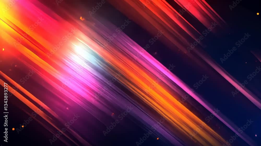Dynamic diagonal lines of vibrant light, radiating color streaks against a dark backdrop. Abstract, energetic, and futuristic visual Dynamic diagonal lines of vibrant light, radiating color streaks against a dark backdrop. Abstract, energetic, and futuristic visual