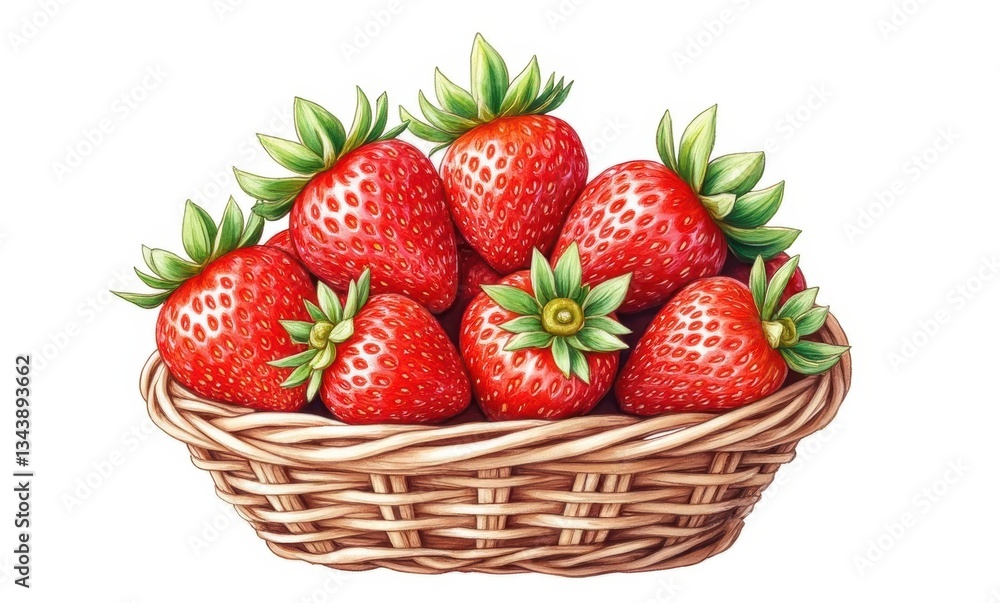 Fresh strawberries in a basket Fresh strawberries in a basket