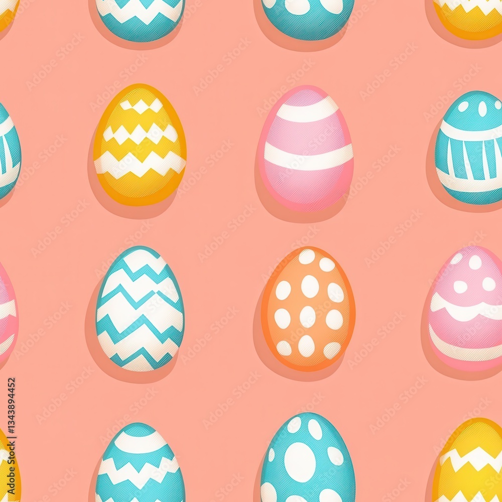 Modern Easter Egg Pattern – Playful Holiday Illustration with Intricate Designs Modern Easter Egg Pattern – Playful Holiday Illustration with Intricate Designs