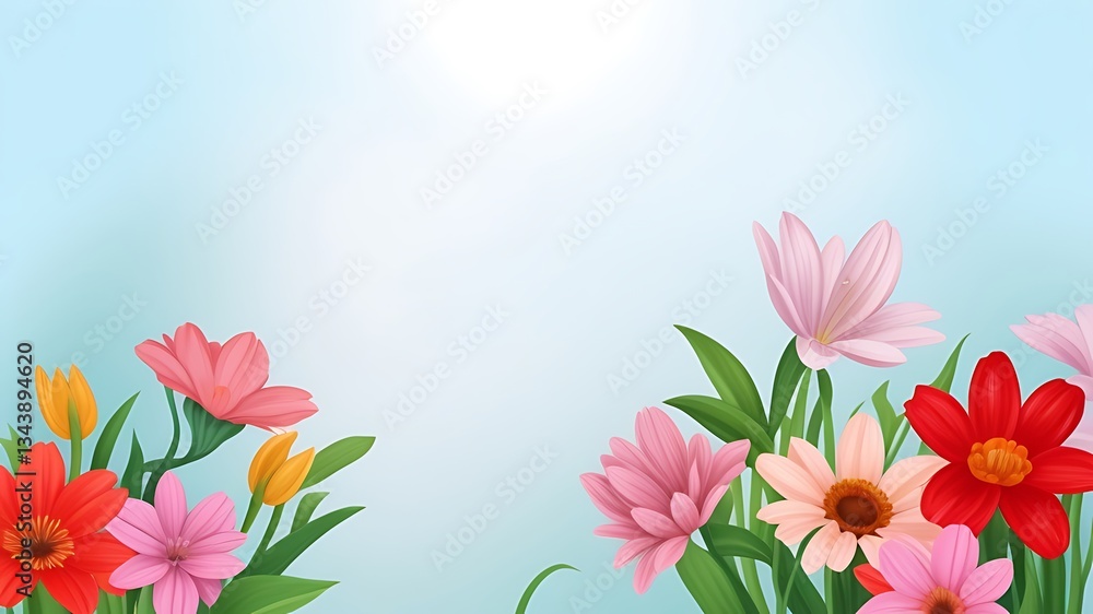 pink tulips on blue background pink tulips on blue background