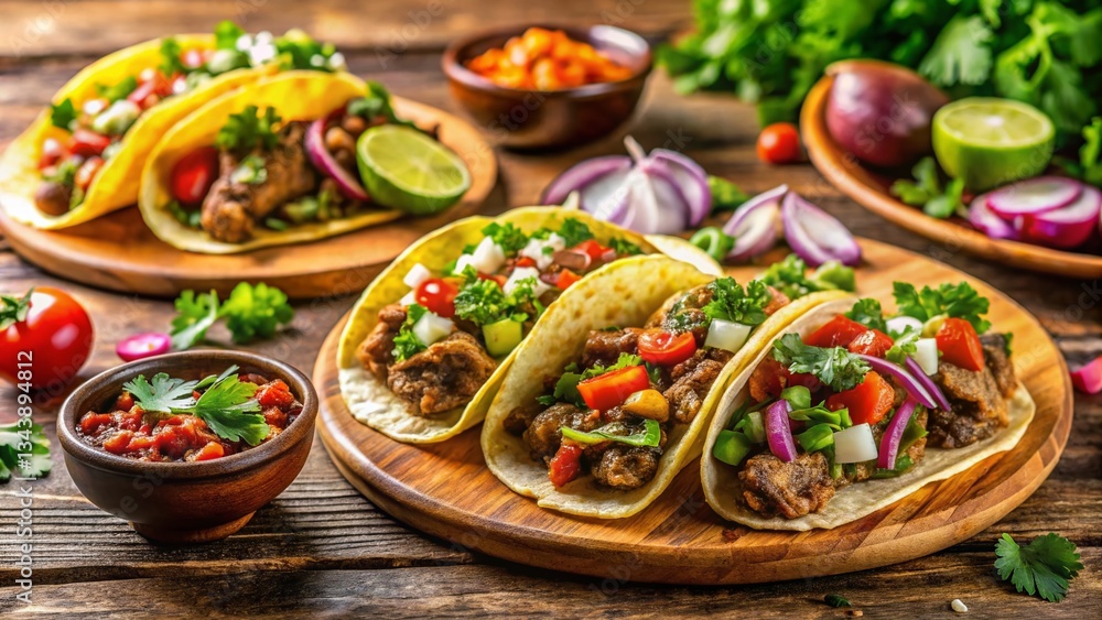Delicious Miniature Mexican Tacos: A Colorful Fiesta of Flavors Delicious Miniature Mexican Tacos: A Colorful Fiesta of Flavors