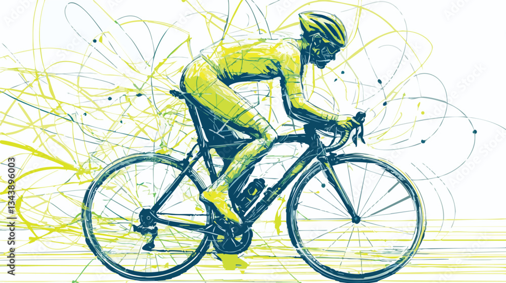 Fototapeta premium vector of a cycling blog with route plans