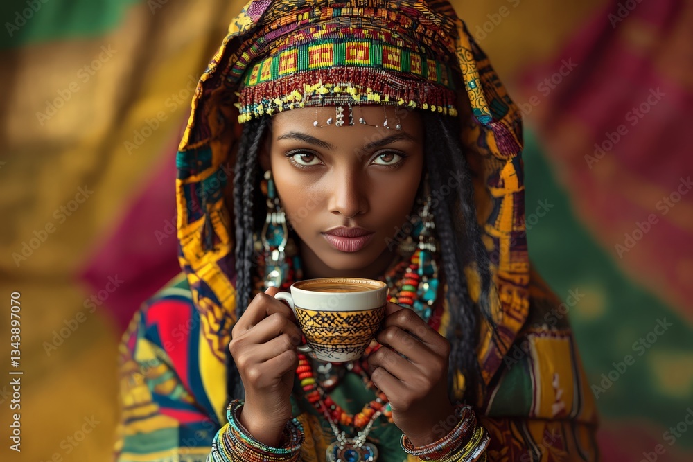 Ethiopian Woman in Traditional Attire Ethiopian Woman in Traditional Attire