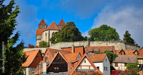Canvas Print Wonderful views of the historic town of Quedlinburg