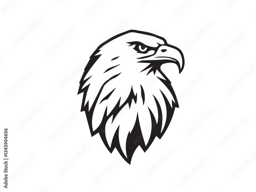 Obraz premium Eagle head silhouette. Eagle head vector logo on white background. Eagle logo design vector illustration.