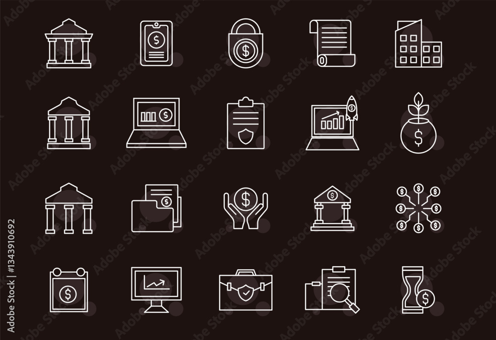 Business and Finance icons set Business and Finance icons set