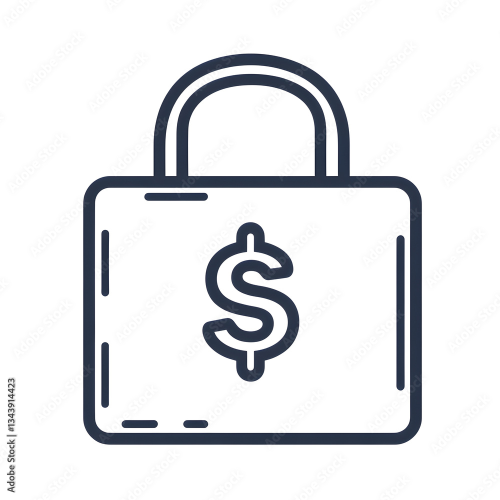 Linear icon with Briefcase with dollar symbol Linear icon with Briefcase with dollar symbol