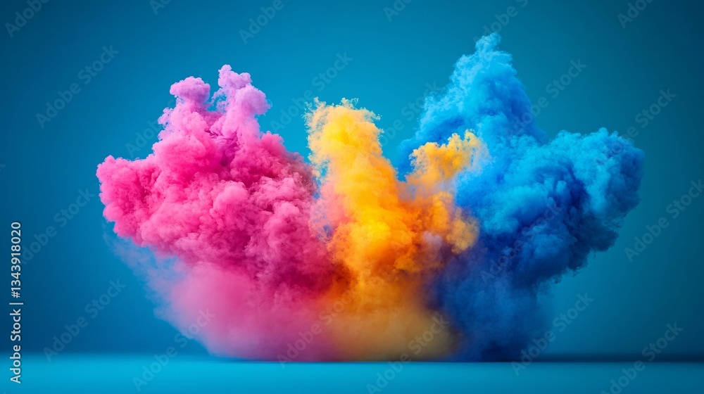 Fototapeta premium A vibrant explosion of high-contrast complementary colors clashing